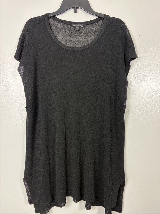 Eileen Fisher Sweaters - Eileen Fisher Black Lightweight Short-Sleeve Sweater Tunic